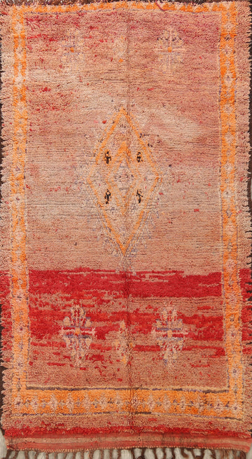 Antique Tribal Moroccan Oriental Area Rug 5x8