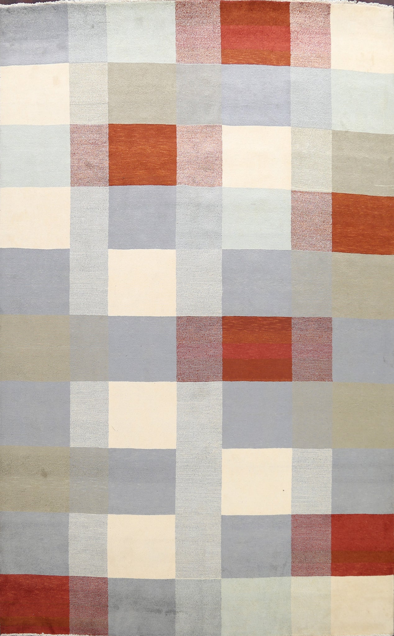 Modern Checkered Gabbeh Kashkoli Oriental Area Rug 8x10