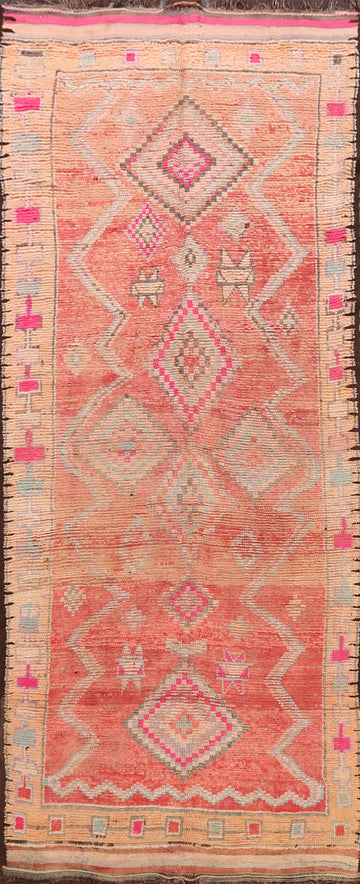 Antique Tribal Moroccan Oriental Area Rug 5x12