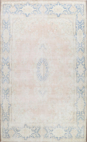 Distressed Floral Kerman Persian Area Rug 10x13