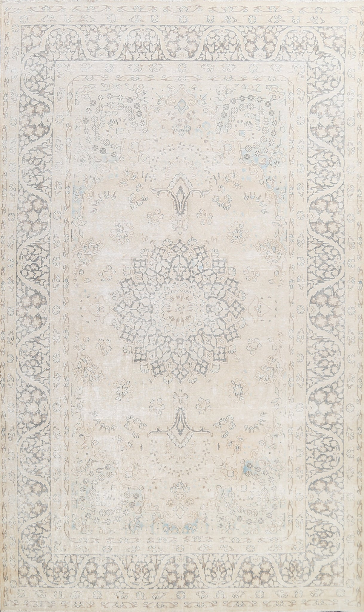 Muted Floral Kerman Persian Area Rug 8x12