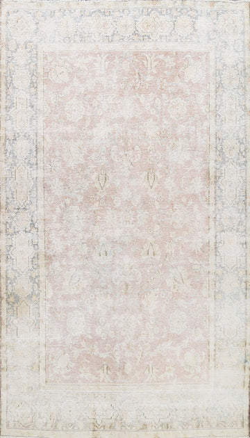 Muted Distressed Kerman Persian Area Rug 6x10