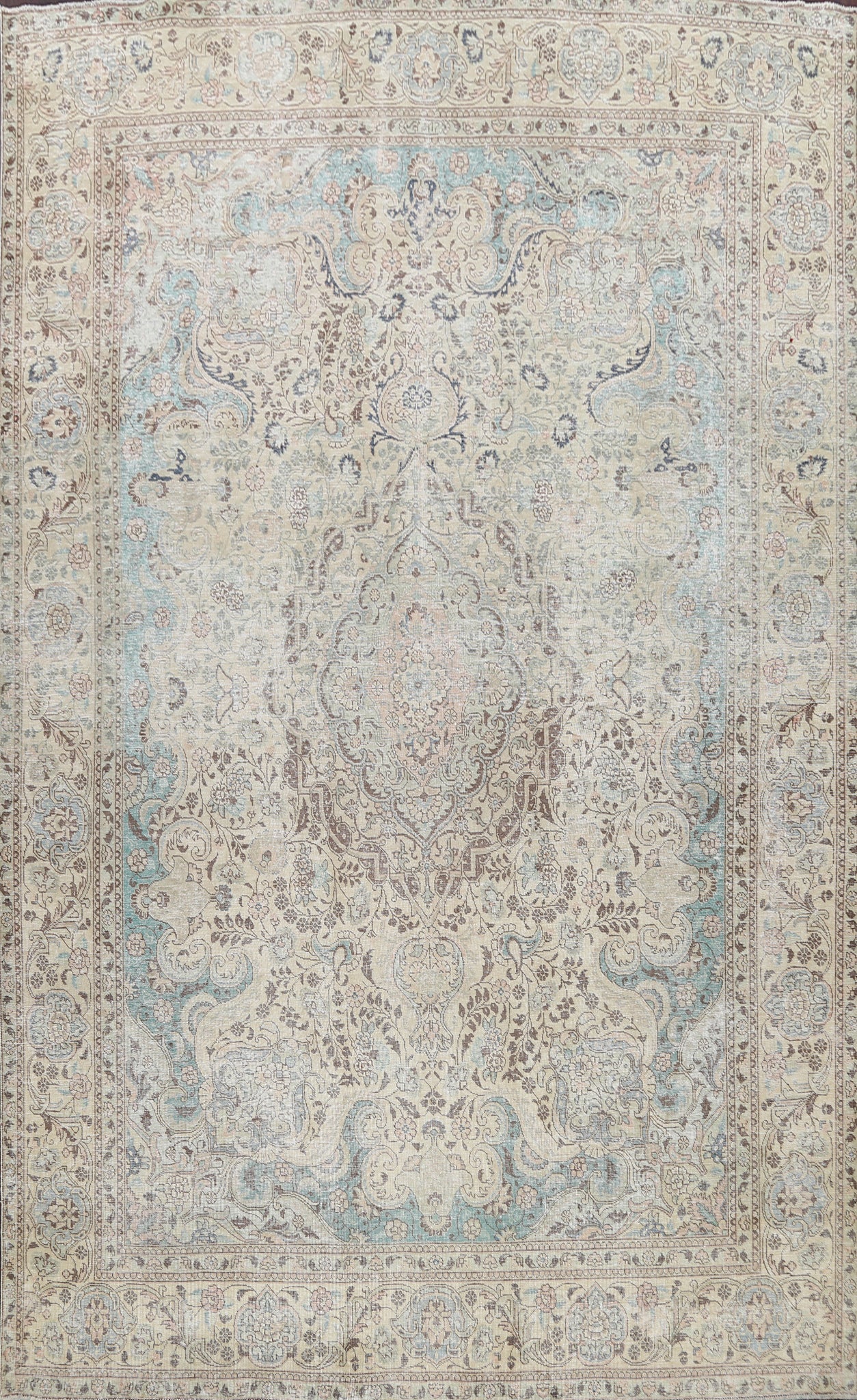 Muted Distressed Kashmar Persian Area Rug 10x12