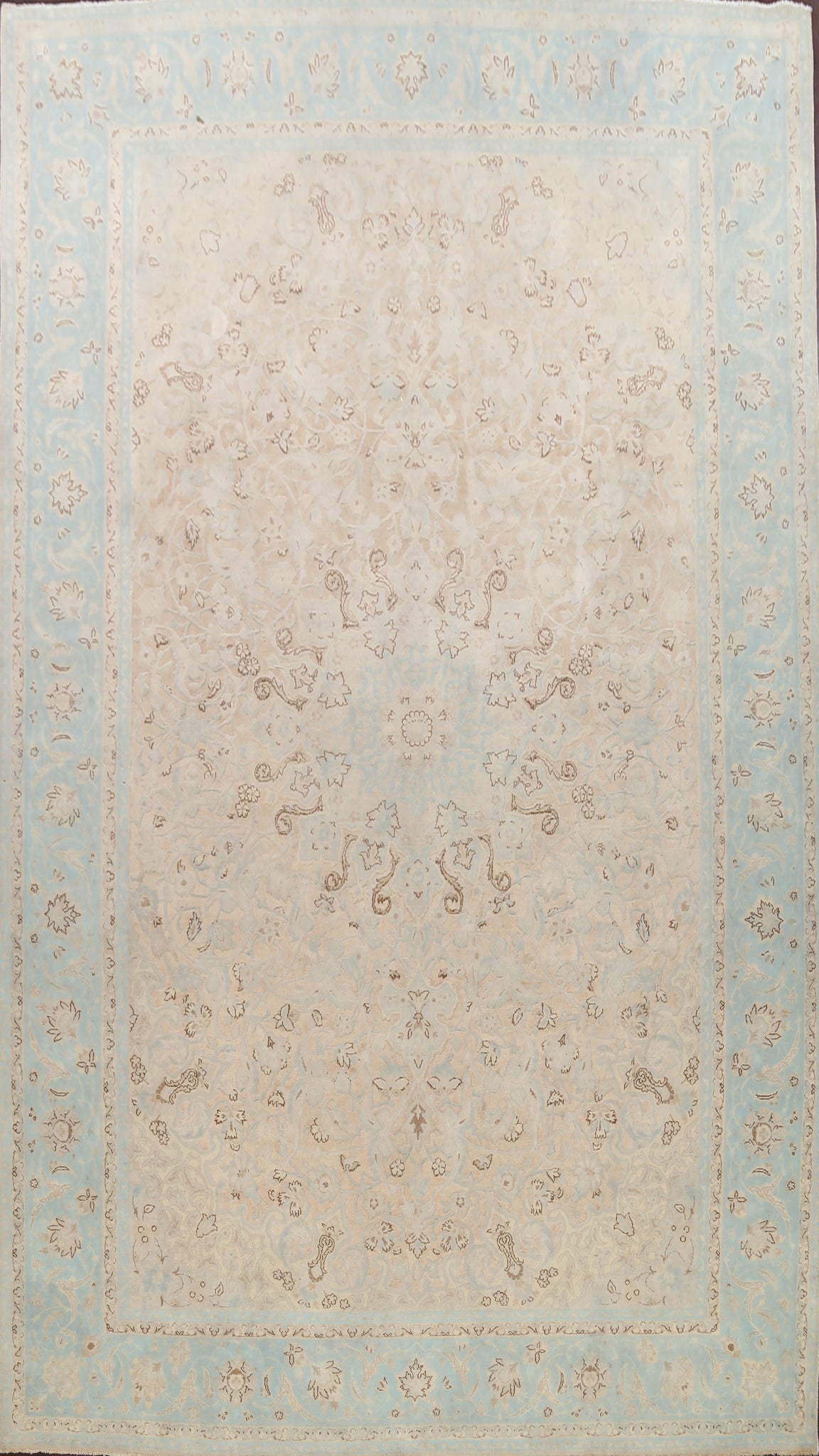 Muted Floral Kashan Persian Area Rug 9x13