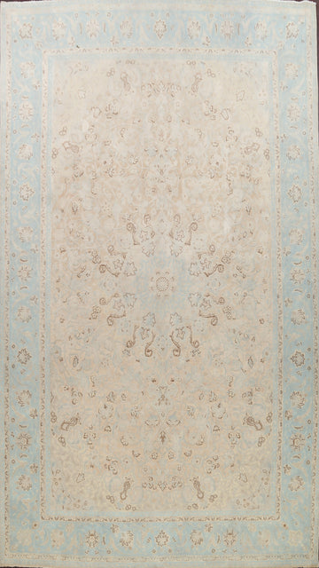 Muted Floral Kashan Persian Area Rug 9x13