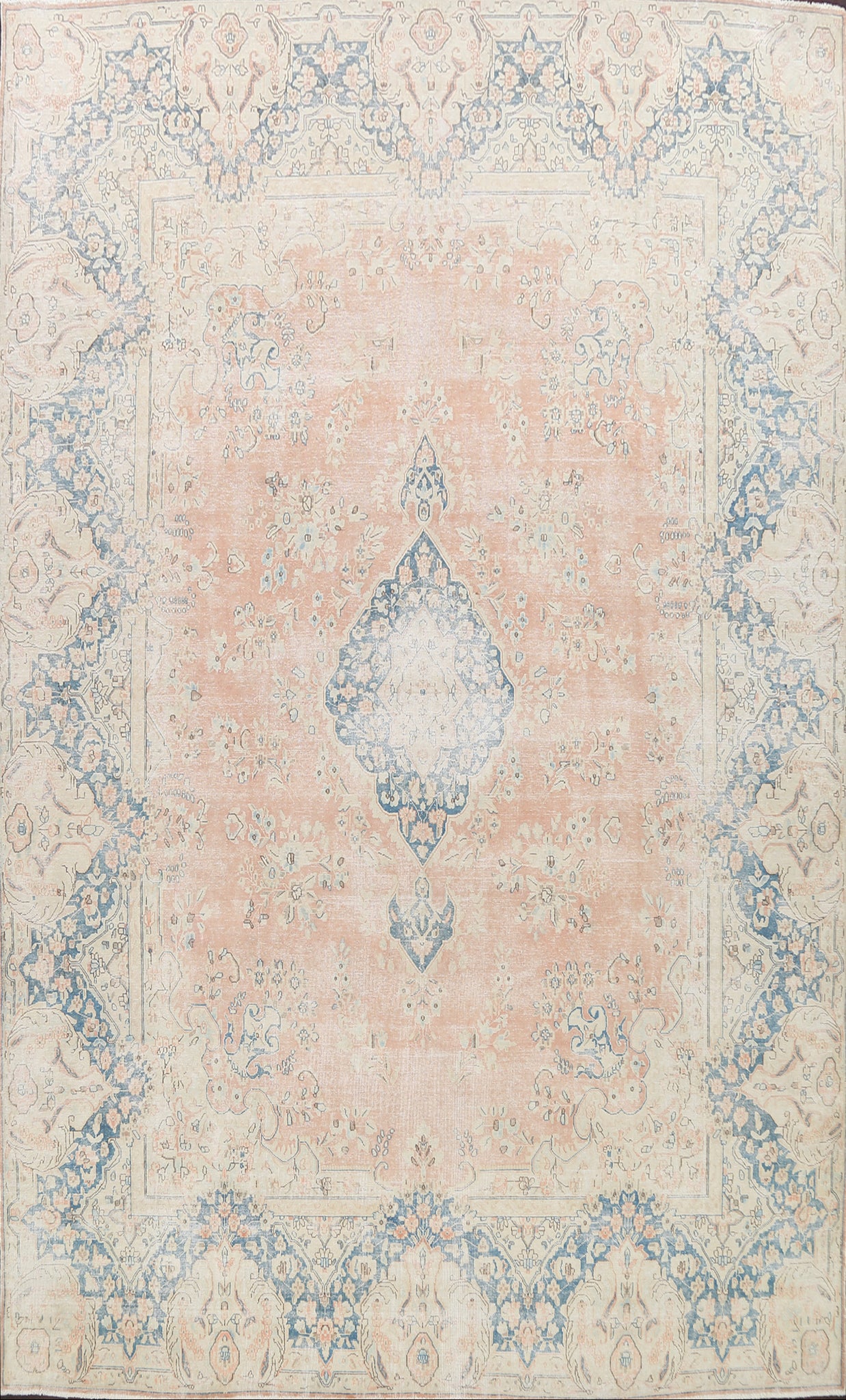 Muted Floral Kerman Persian Area Rug 10x13