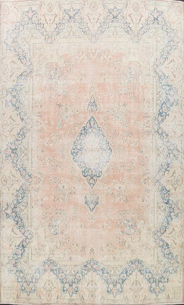 Muted Floral Kerman Persian Area Rug 10x13