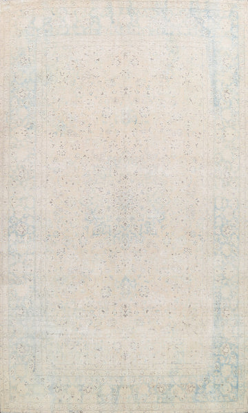 Muted Distressed Kashan Persian Area Rug 10x13