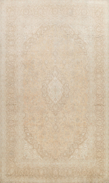 Muted Distressed Kashan Persian Area Rug 8x11