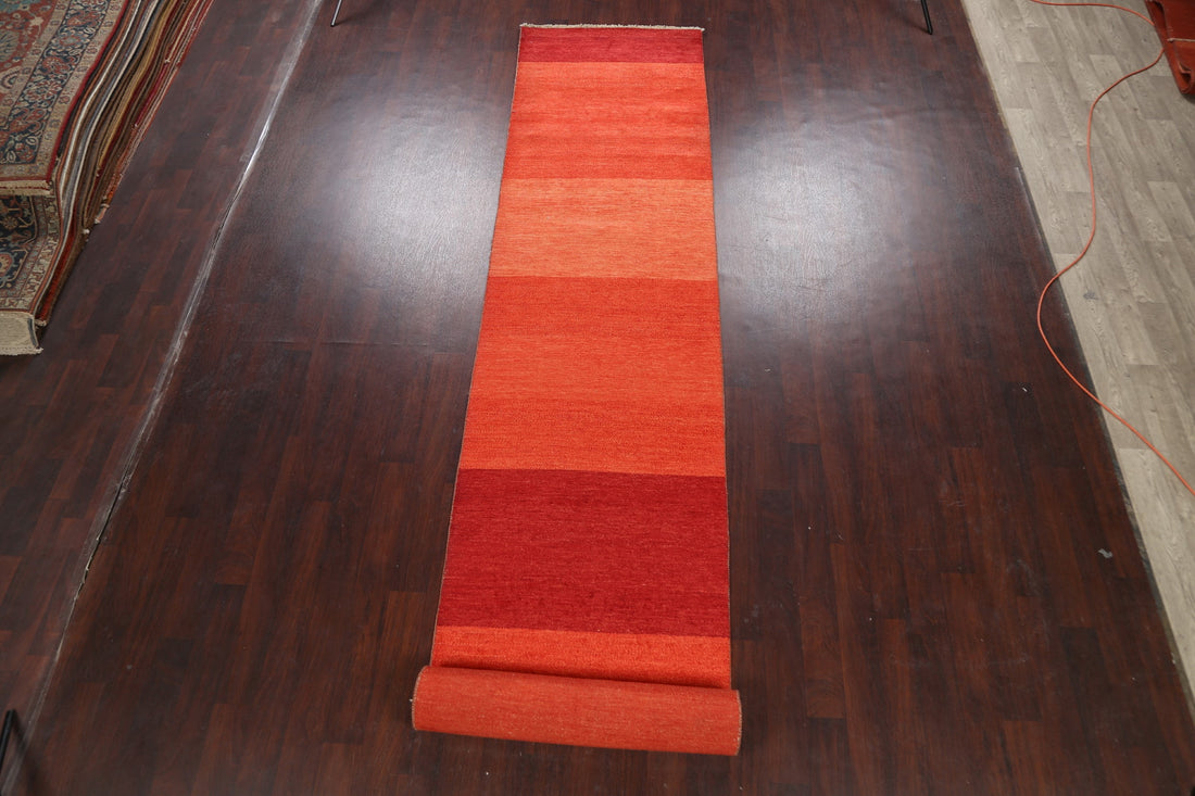 Modern Gabbeh Kashkoli Oriental Runner Rug 3x20