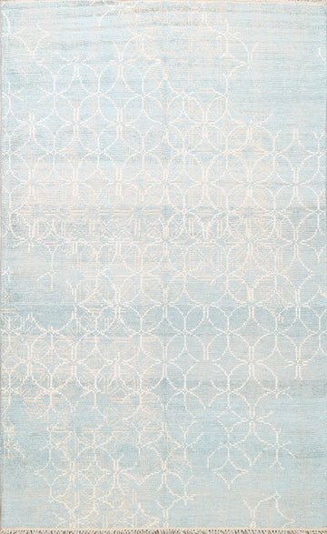 Muted Distressed Modern Oriental Area Rug 6x8