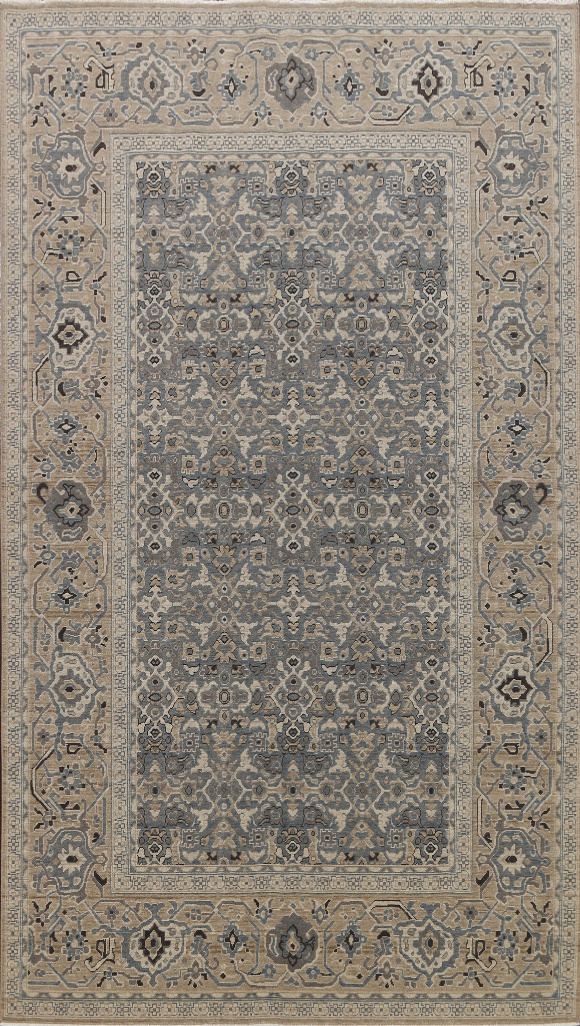 Silver Washed Ziegler Turkish Area Rug 7x10