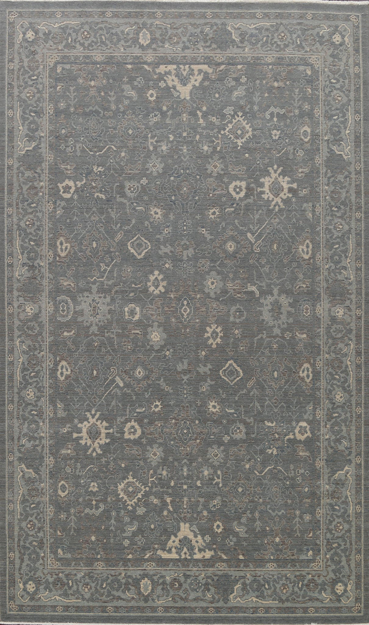 Silver Washed Ziegler Turkish Area Rug 7x10