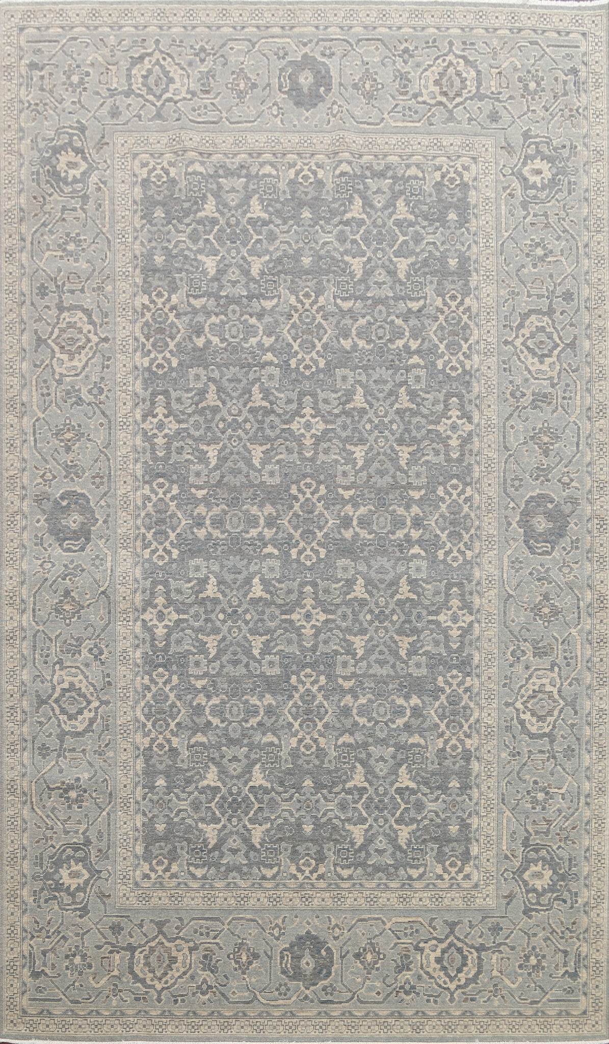 Silver Washed Ziegler Turkish Area Rug 7x10