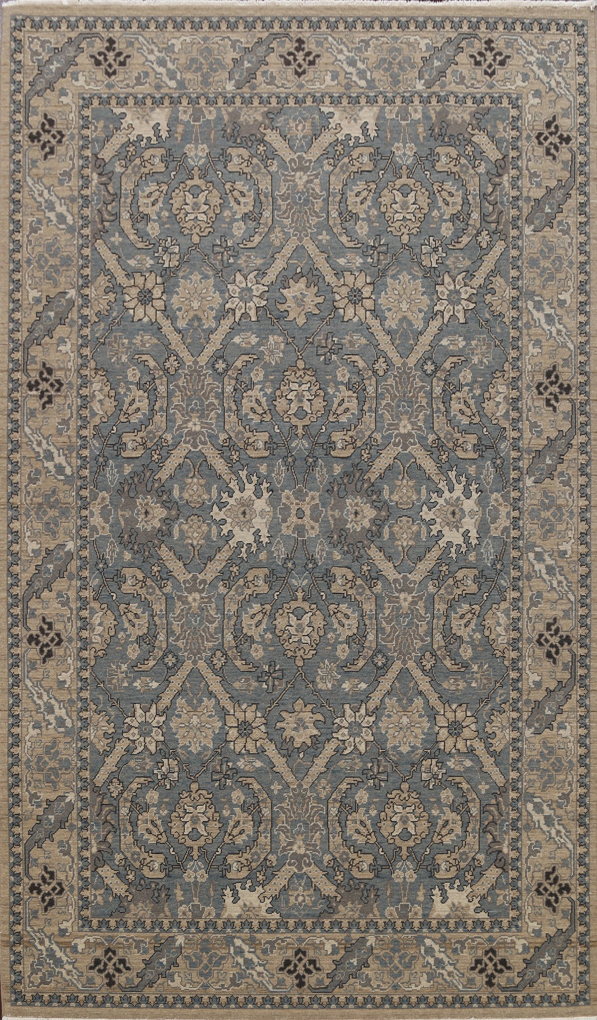 Silver Washed Ziegler Turkish Area Rug 7x10