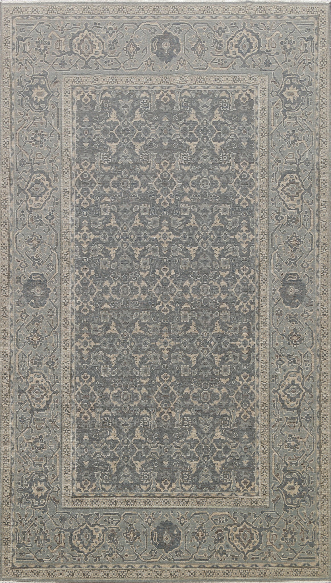 Silver Washed Ziegler Turkish Area Rug 7x10