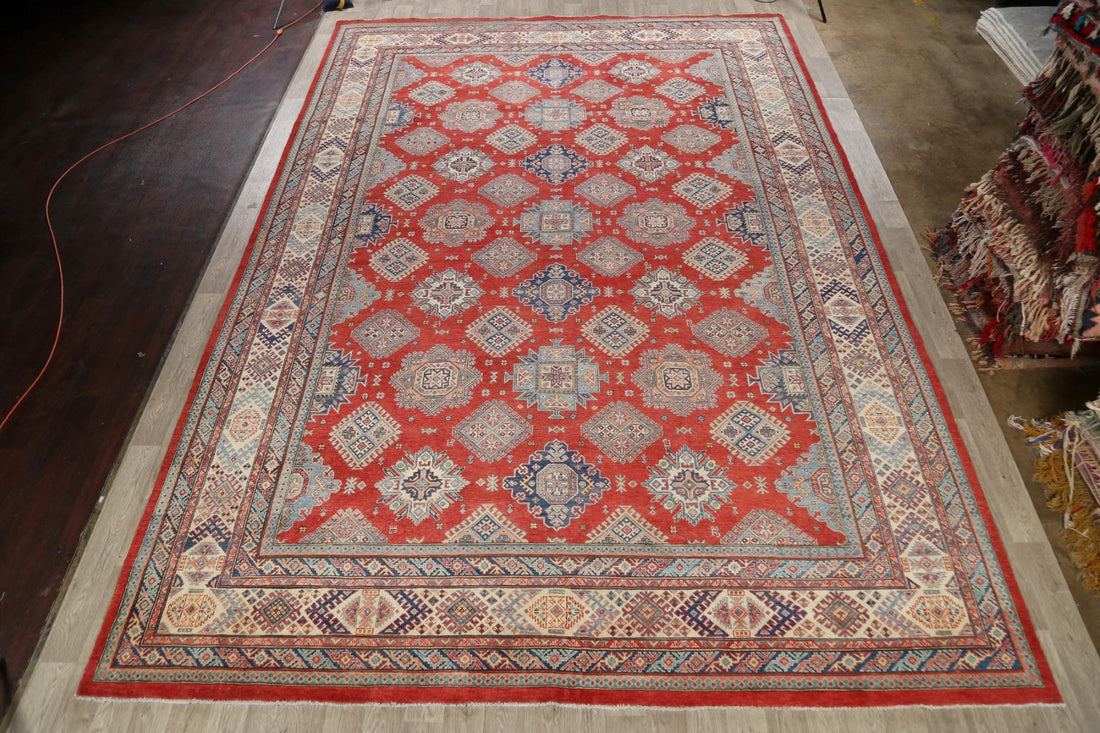 Large Vegetable Dye Super Kazak Oriental Area Rug 12x17