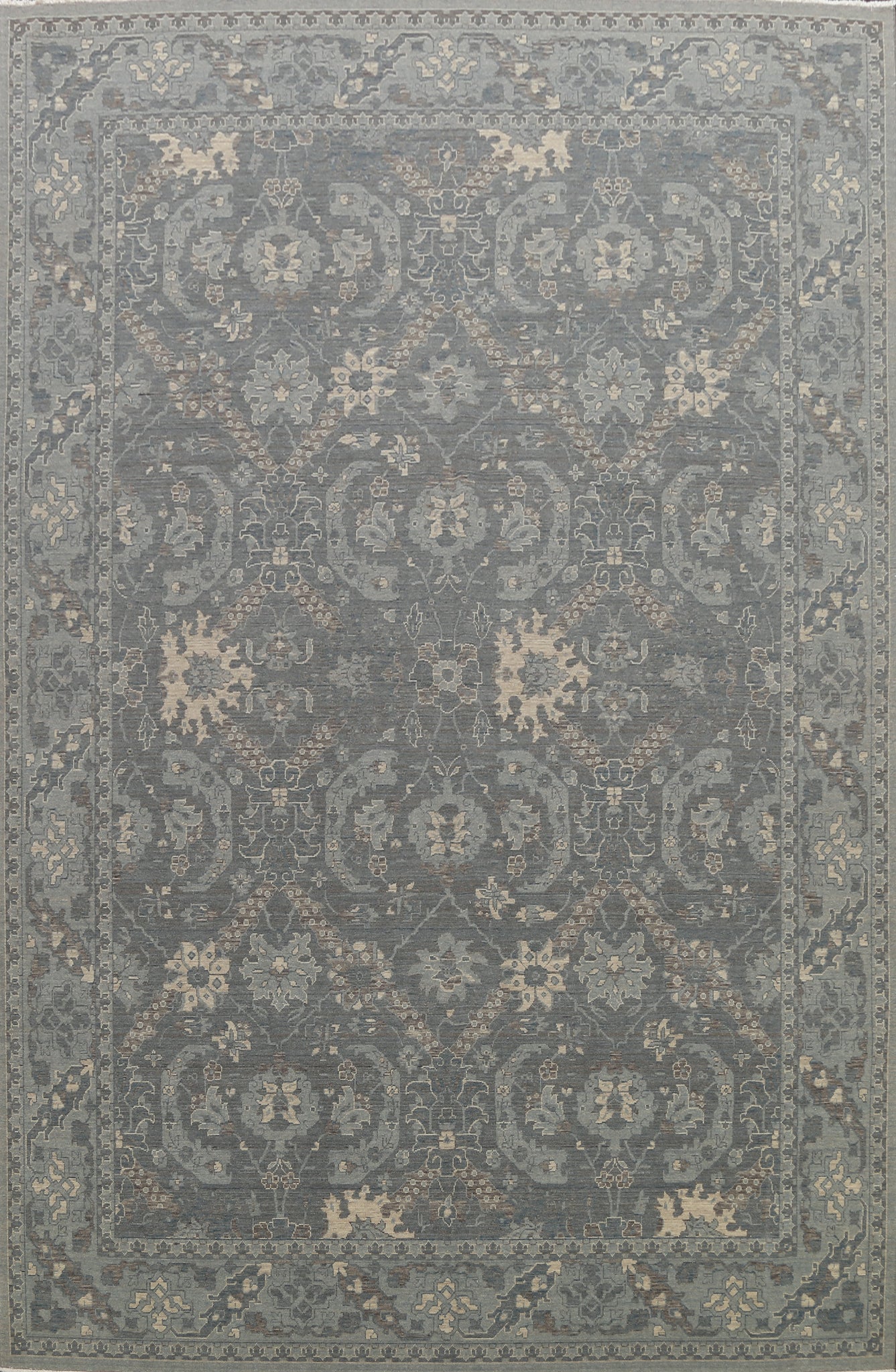 Silver Washed Ziegler Turkish Area Rug 9x12