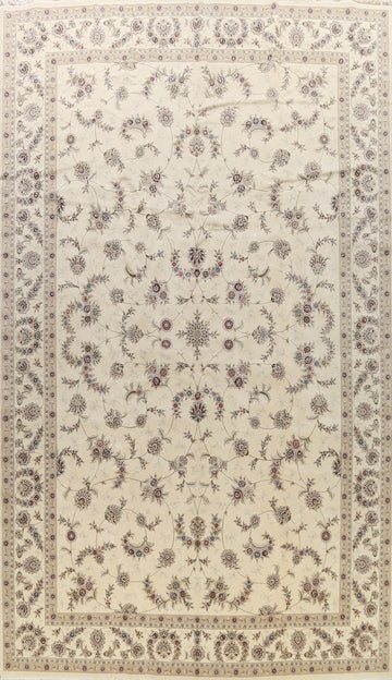 Wool/ Silk Vegetable Dye Tabriz Oriental Area Rug 12x18