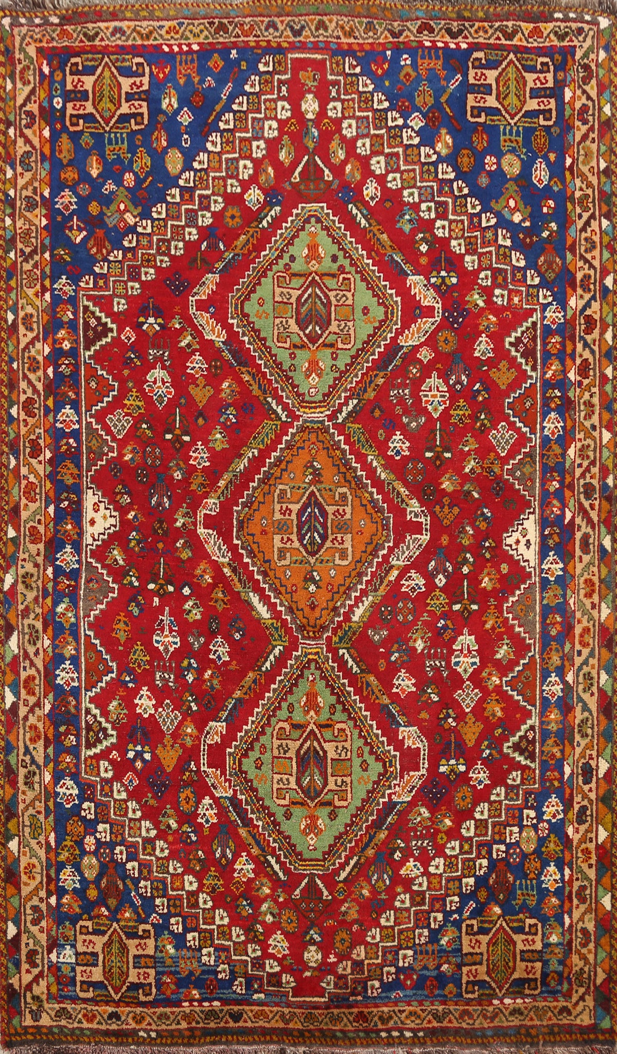 Vegetable Dye Abadeh Nafar Persian Area Rug 4x5