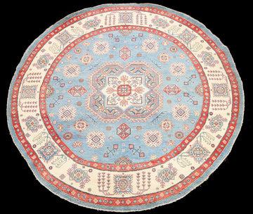 100% Vegetable Dye Round Super Kazak Oriental Area Rug 8x8