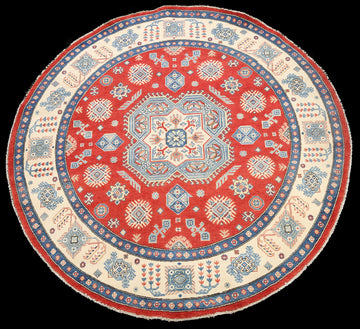 Geometric Kazak Oriental Area Rug 8x8 Round