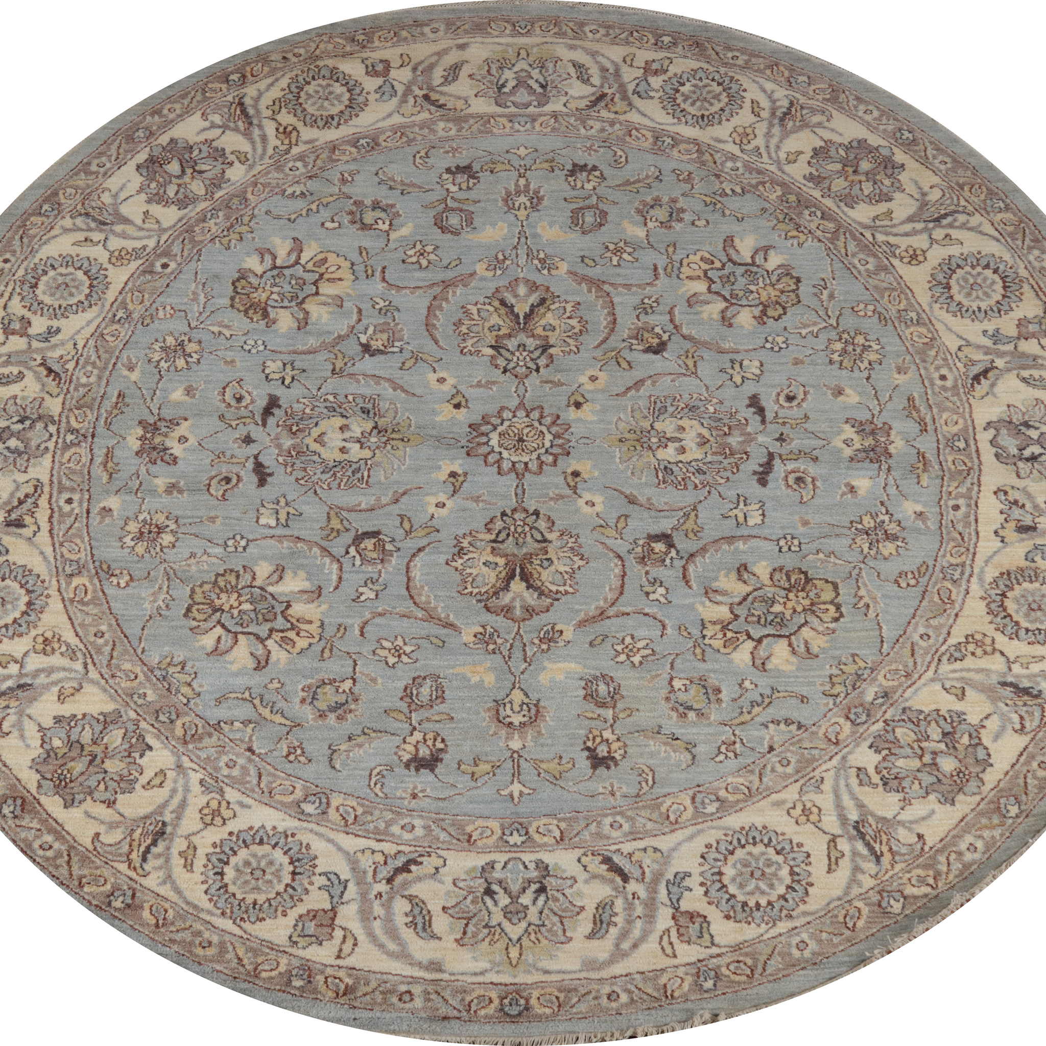 Floral Oushak Chobi Oriental Area Rug 8x8 Round