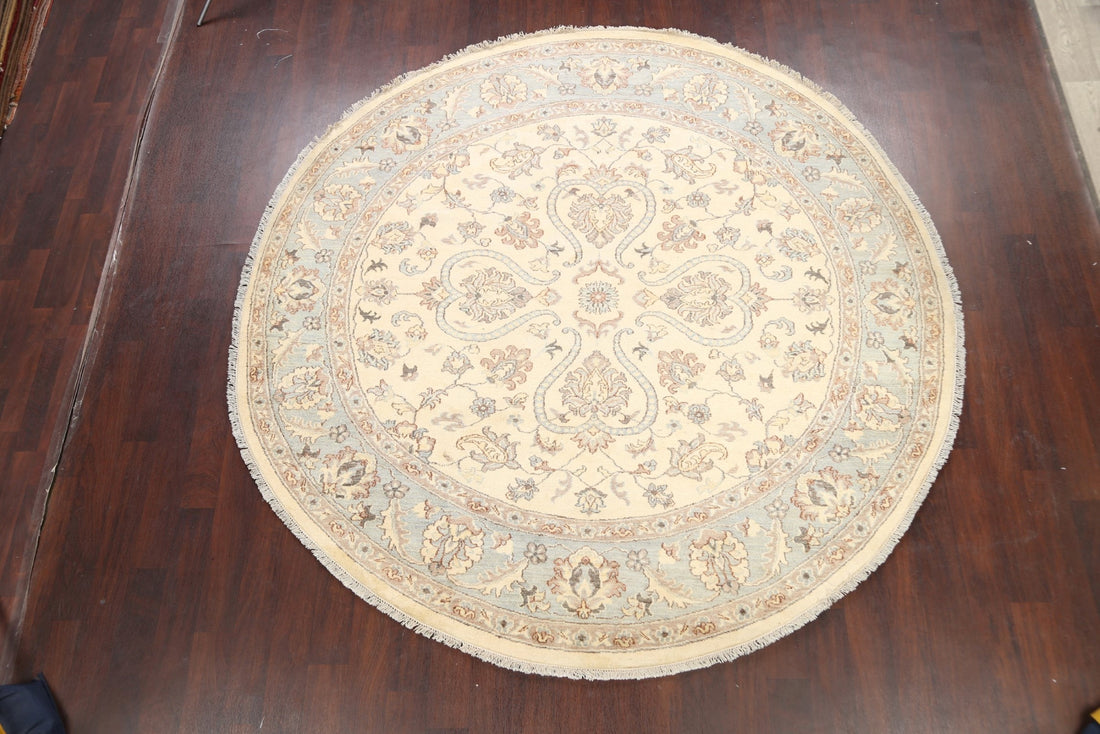 Floral Oushak Chobi Oriental Area Rug 8x8 Round