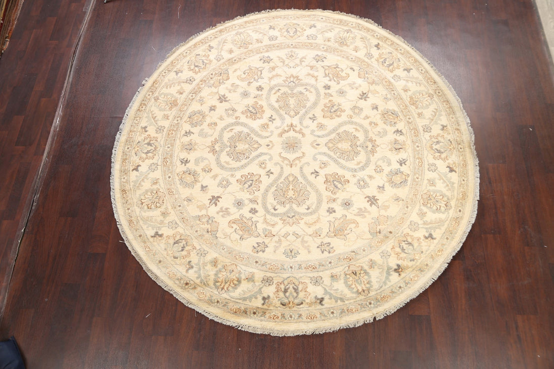 Floral Oushak Chobi Oriental Area Rug 8x8 Round