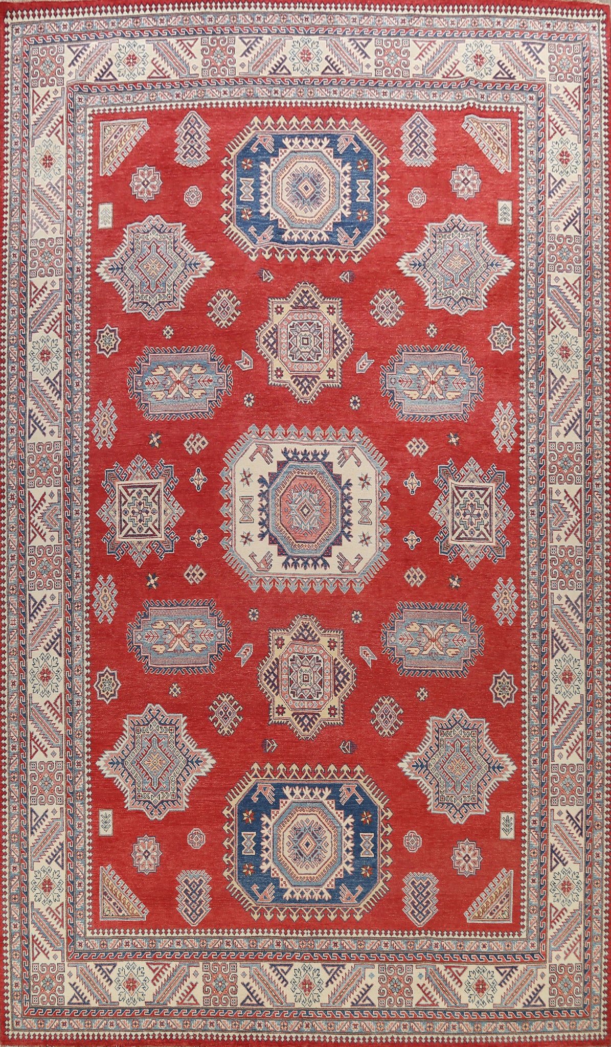 100% Vegetable Dye Super Kazak Oriental Area Rug 10x14