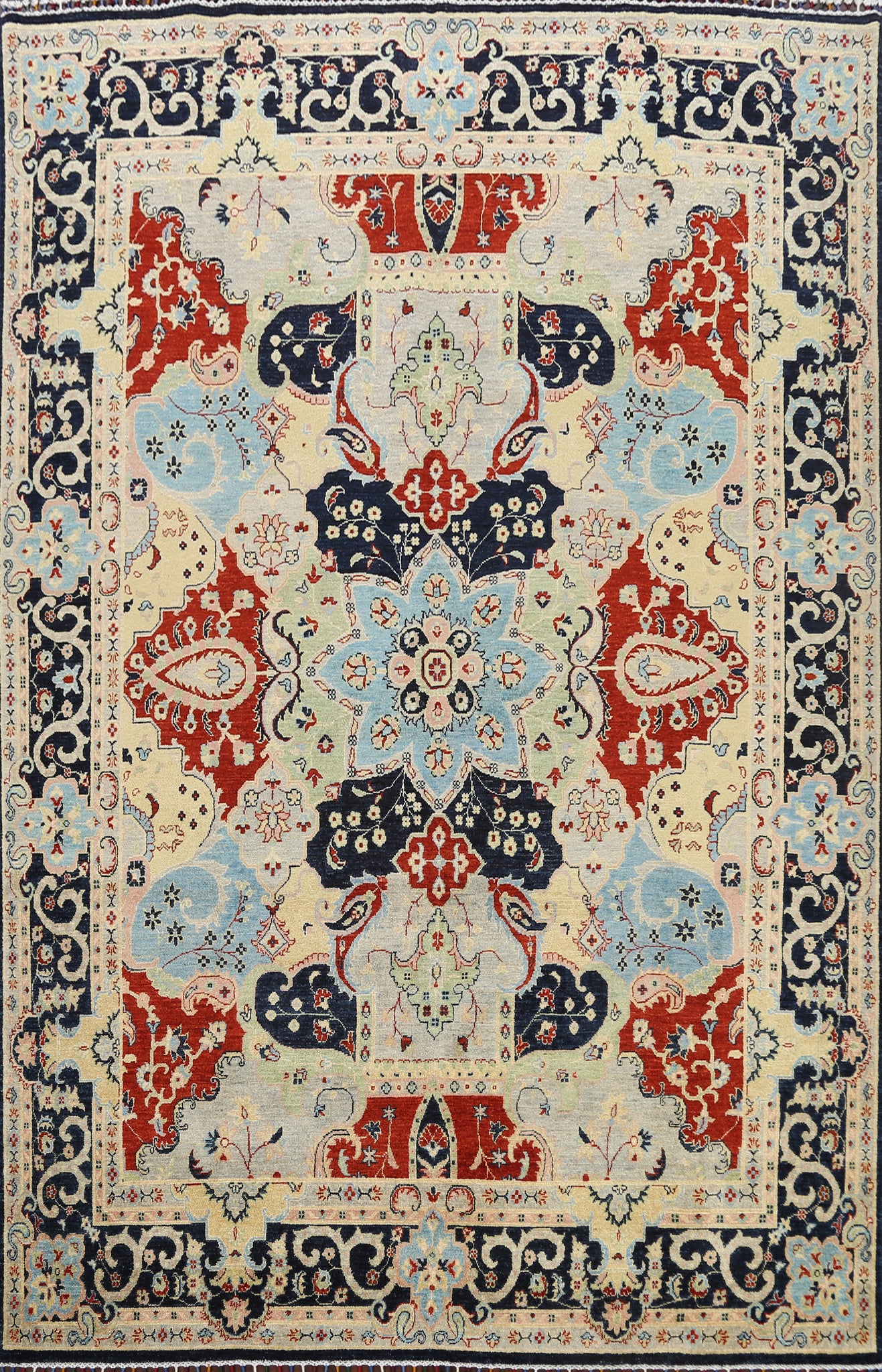 100% Vegetable Dye Floral Bakhtiari Oriental Area Rug 8x10