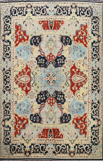 100% Vegetable Dye Floral Bakhtiari Oriental Area Rug 8x10