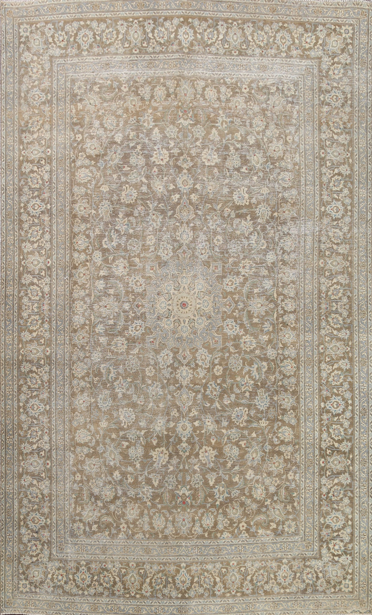 Floral Distressed Kashan Persian Area Rug 8x12