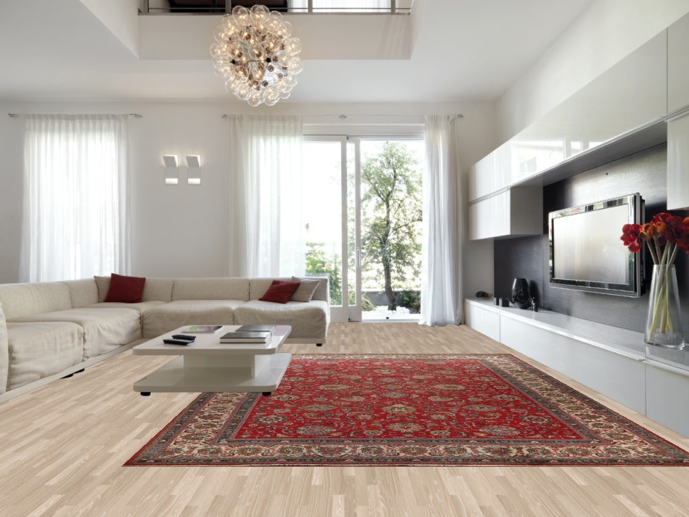 Red Floral Tabriz Persian Rug 11x15