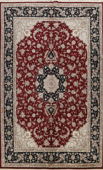 Floral Vegetable Dye Aubusson Oriental Area Rug 8x11