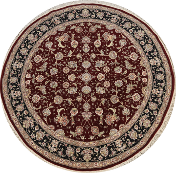 Floral Aubusson Oriental Area Rug 6x6 Round