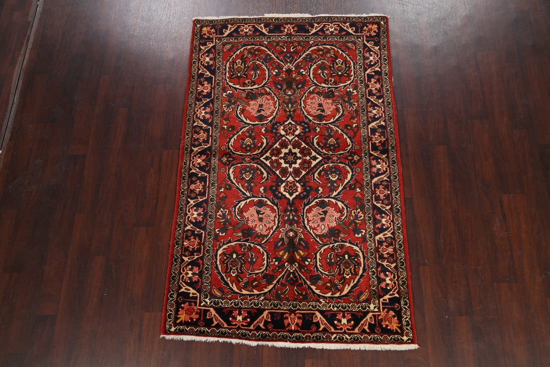 Vegetable Dye Floral Bakhtiari Persian Area Rug 4x7