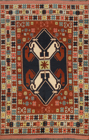 Geometric Anatolian Oriental Area Rug 6x8