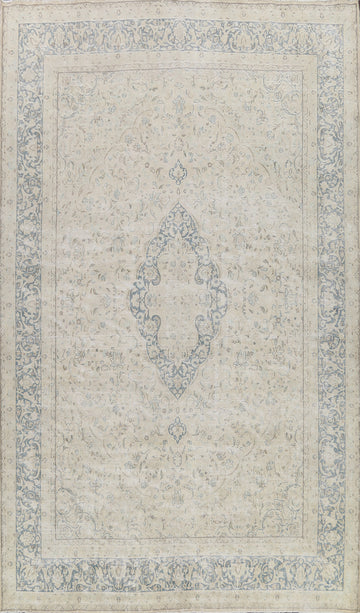 Muted Distressed Kerman Persian Area Rug 10x13