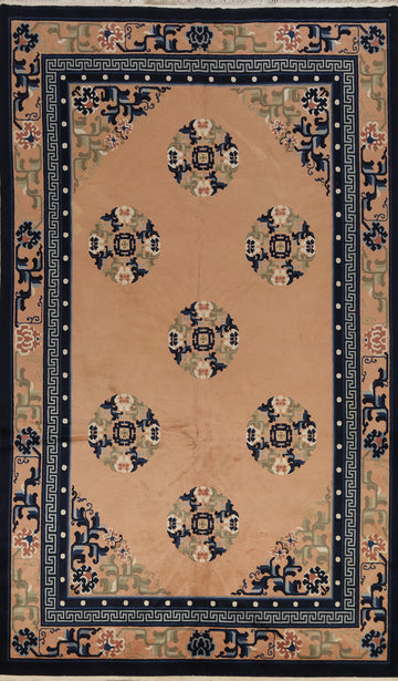 Geometric Peking Oriental Area Rug 6x9
