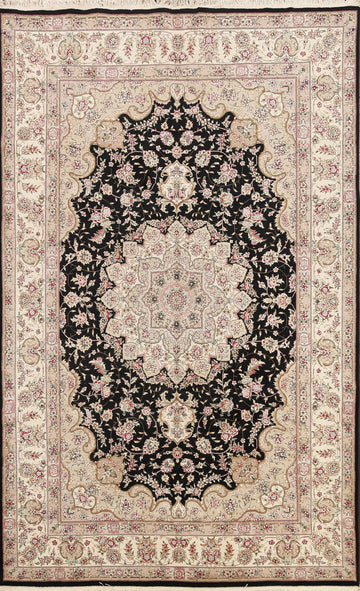 Vegetable Dye Wool/ Silk Aubusson Area Rug 6x9