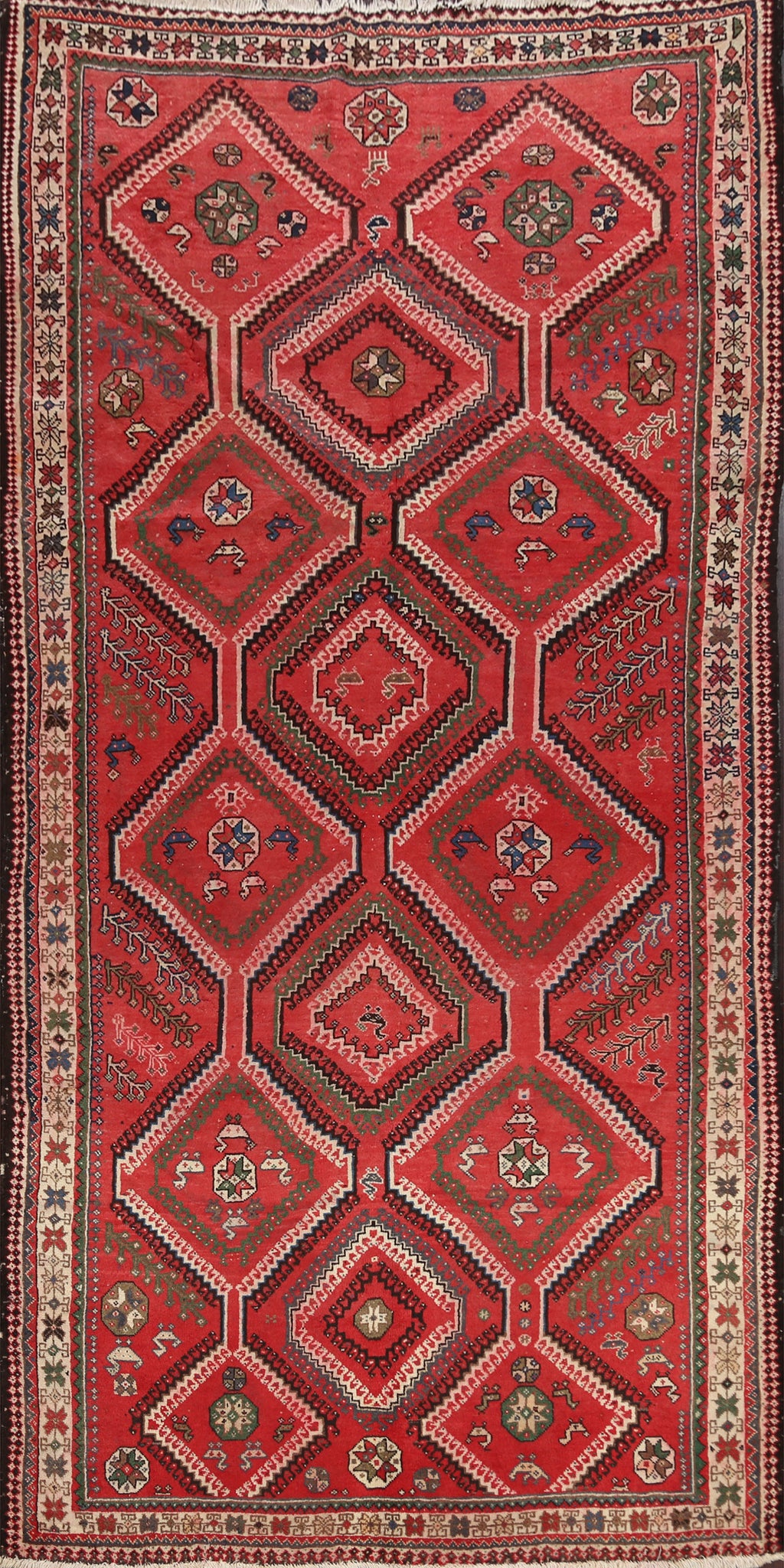 Geometric Bakhtiari Persian Area Rug 5x10