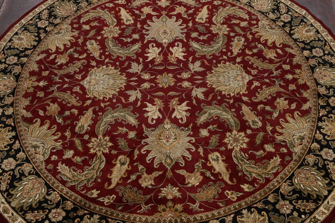 Floral Red Agra Oriental Area Rug 12x12 Round