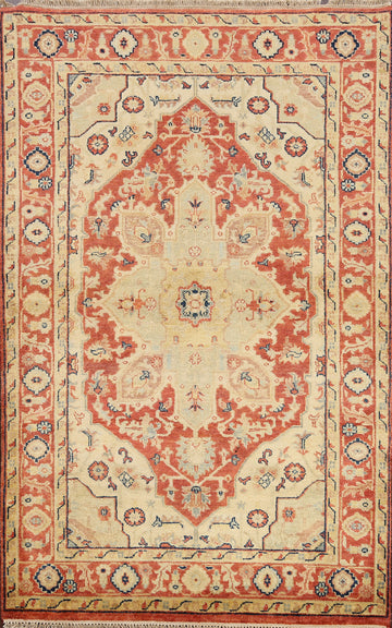 Geometric Heriz Oriental Area Rug 4x6