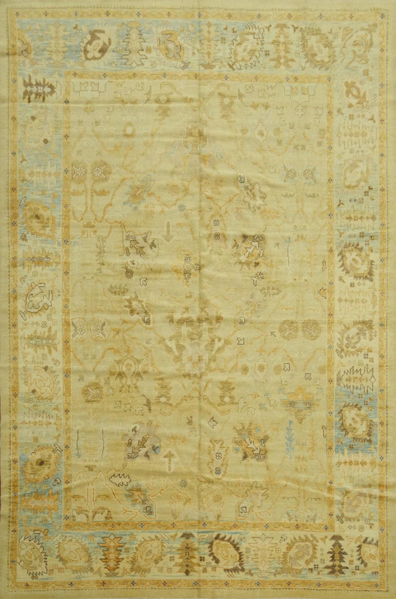 100% Vegetable Dye Oushak Turkish Area Rug 9x12