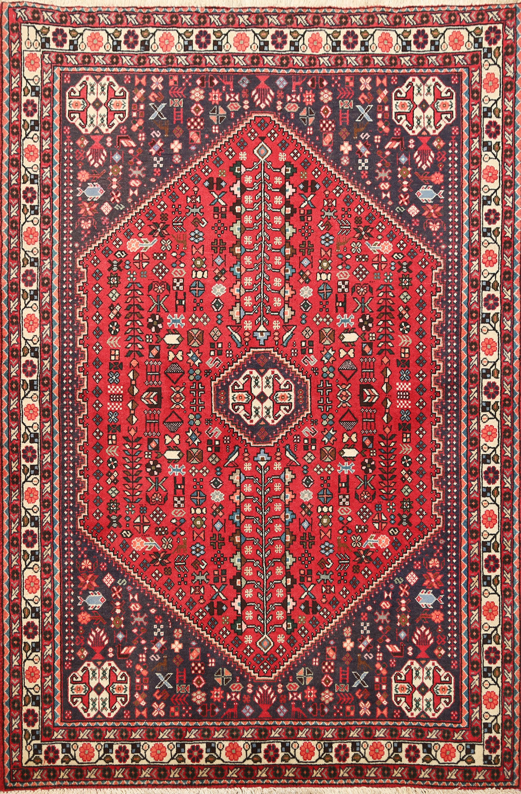 Vegetable Dye Tribal Abadeh Persian Area Rug 3x5