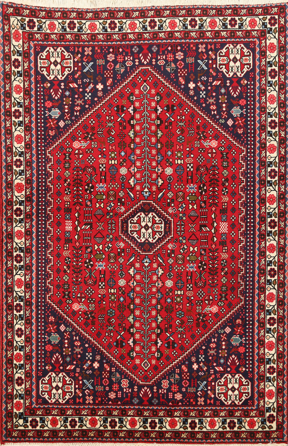 Vegetable Dye Tribal Abadeh Nafar Persian Area Rug 3x5