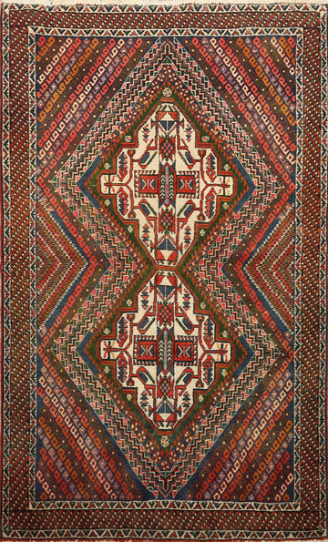 Geometric Afshar Persian Area Rug 3x5