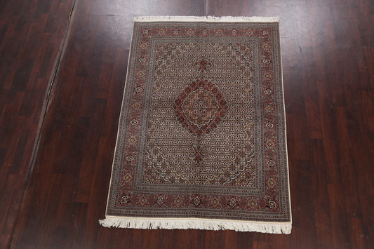 Vegetable Dye Wool/ Silk Tabriz Mahi Persian Area Rug 5x7