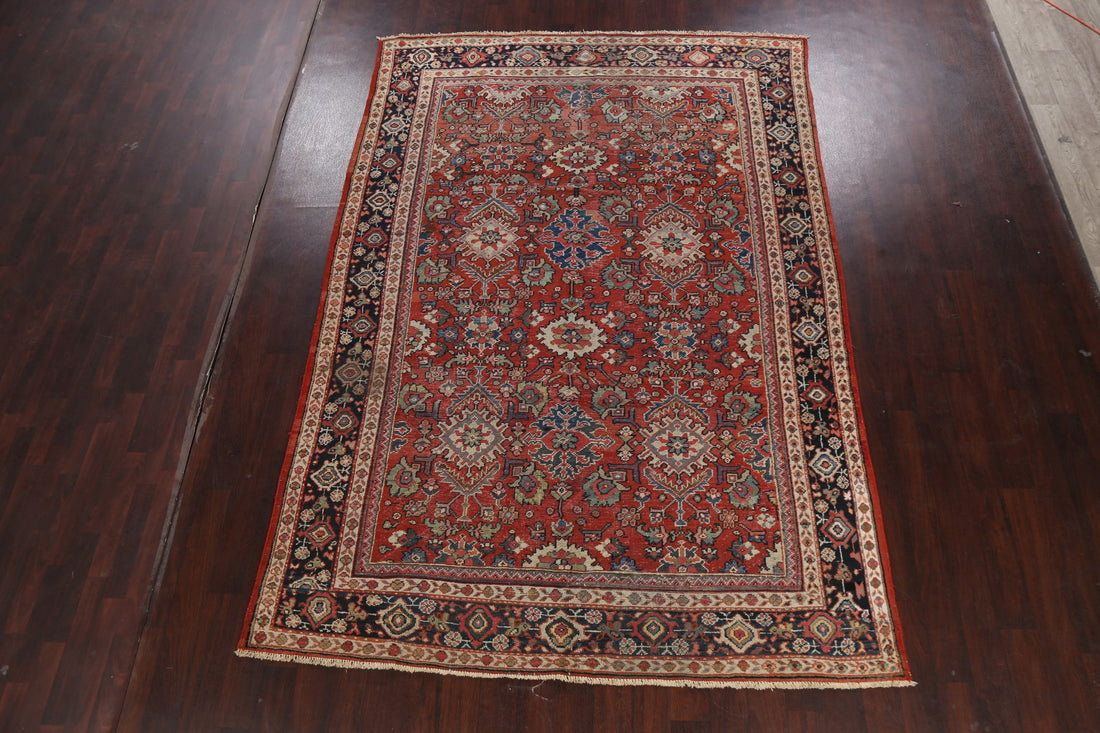 Antique 100% Vegetable Dye Mahal Persian Area Rug 7x11